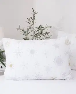 Dekoračné obliečky MKLozkoviny.sk Flanelová obliečka na vankúš 50 x 70 cm - Frozen biele-  -