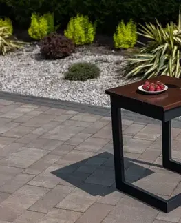 Záhradné stoly Stolík k záhradnému ležadlu palisander