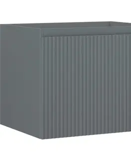 Kúpeľňový nábytok MEXEN/S - Rivel kúpeľňová skrinka pod umývadlo 60, 1 šuplík, reliéf, grafit mat 91A20-06047-1-BF66
