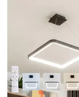 Svietidlá BRILAGI - LED stmievateľný luster na lanku FALCON SLIM LED/50W/230V 50x50 cm čierna + diaľkový ovládač BRDX1331-500/CR