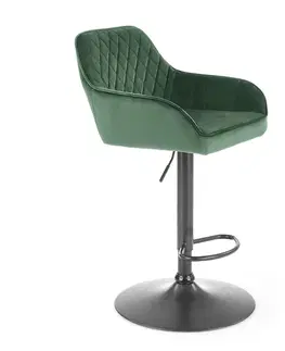 Barové stoličky HALMAR H-103 barová stolička tmavozelená / čierna