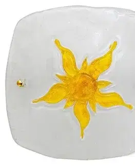 Stropná svetla Stropná sklenená lampa Sun s bielou/žltou farbou