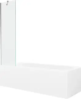 Sprchové dvere MEXEN/S - Vega obdĺžniková vaňa 170 x 70 cm s panelom + vaňová zástena 50, transparent, chróm 550117070X9505000001