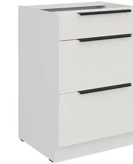 Kuchynské skrinky stojace Kuchynská skrinka Aria-Wh/Wh Anti Fingerprint 60d 3s Bb