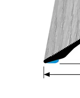Přechodové lišty a profily Prechodový profil 40 mm, oblý (samolepiaci) | nivelácia 0 - 18 mm | Küberit 247 H/SK Dub country H34