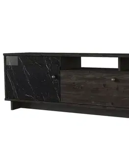 TV stolíky TERMA luxusný TV stolík, rehab/čierny mramor
