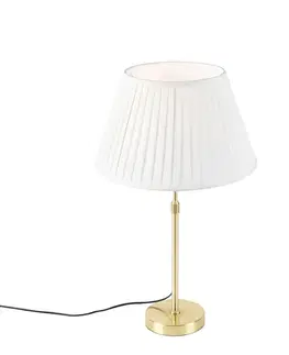 Stolné lampy Stolná lampa zlatá/mosadzná so skladaným tienidlom krémovým 35 cm - Parte