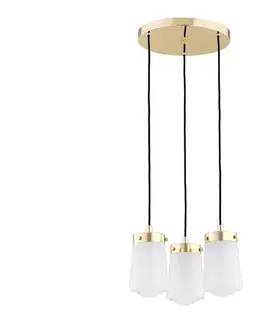Svietidlá Argon 6164 - Luster na lanku PASADENA 3xE27/15W/230V zlatá/biela 6164