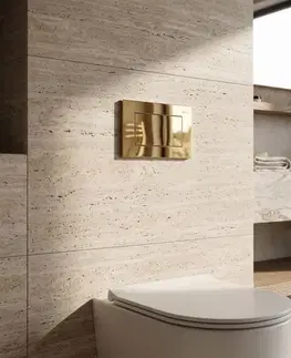 Záchody REA - Podomietkový WC systém K011A-Q + tlačidlá J Gold KPL-E0636