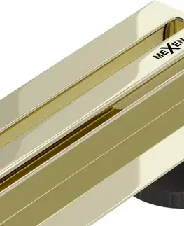 Sprchovacie kúty MEXEN - Flat 360 Slim podlahový žľab 90 cm otočný zlato 1541090
