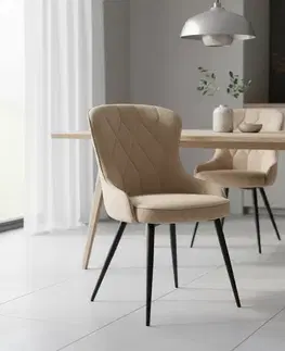 Kuchynské a jedálenské stoličky Signal Jedálenská stolička LOTUS VELVET | béžová