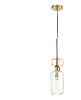 Svietidlá  Luster na lanku MOLLY 1xE14/40W/230V pr. 12 cm zlatá/zelená/ružová ML1824