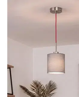 Svietidlá BRILAGI - LED luster na lanku NUBILA 1xE27/60W/230V priemer 14 cm červená/svetlosivá EG32516+BG2454