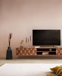 Televízne stolíky DELIFE TV stolík Fevo 200 cm akácia hnedá závesné 2 dvierka