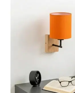 Svietidlá BRILAGI - Nástenné svietidlo NUBILA WOOD 1xE27/25W/230V dub/čierna/oranžová BG1561+BG2453