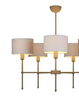 Svietidlá  Luster na tyči MADELA 5xE14/40W/230V biela/béžová 0240