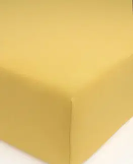 Plachty MKLozkoviny.sk Jersey plachta s elastanom Deluxe 220 × 200 cm – horčicová