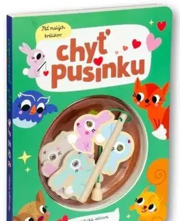 Leporelá, krabičky, puzzle knihy Chyť pusinku! Päť malých králikov