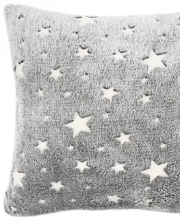 Obliečky 4Home Obliečka na vankúšik Stars svietiaca sivá, 40 x 40 cm