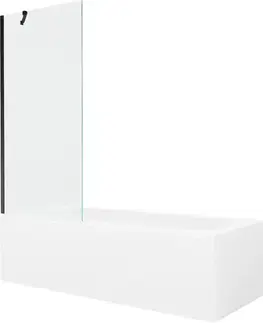 Sprchové dvere MEXEN/S - Vega obdĺžniková vaňa 180 x 80 cm s panelom + vaňová zástena 80, transparent, čierna 550118080X9508000070