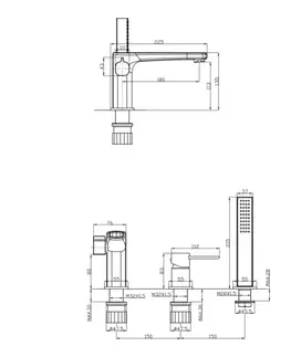 Kúpeľňové batérie INVENA - Vaňová batéria 3 otvorová GLAMOUR chróm BW-02-S01-V