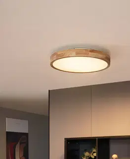 Stropné osvetlenie Škandinávske stropné svietidlo drevené 50 cm vrátane LED stmievateľné - Pecker