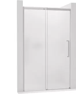 Sprchovacie kúty CERANO - Sprchové posuvné dvere Lantono - ľavá - 8 mm - Soft-Close - chróm, mliečne sklo - 130x195 CER-661987