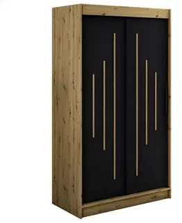 Šatníkové skrine Skriňa Halifax Y 120 Dub Artisan/čierna