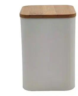 Dekorácie a bytové doplnky Kontajner s bambusovým vekom white FTC698 9x9x13,5h cm