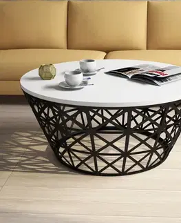 Konferenčné stolíky Konferenčný stolík Stil Metal Ferforje - White