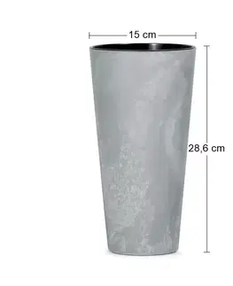 Kvetináče a truhlíky NABBI DTUS150E plastový kvetináč 15 cm sivý betón