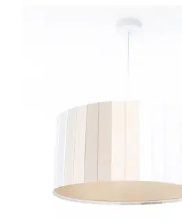 Svietidlá  Závesný luster STRIPES 1×E27/60W/230V, Ø 60 cm, krémový 010-MKL-002-60
