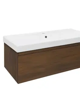 Kúpeľňový nábytok Kúpeľňová skrinka s umývadlom SAT B-Way 99x30x45 cm orech mat BWAY100NUTU1 BWAY100NUTU1
