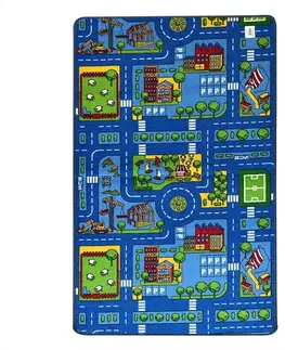 Koberce pre deti Koberec Kids 1,0/1,65 city gel blue