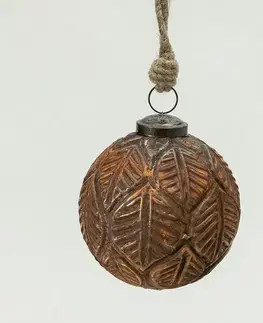 Vianočné dekorácie Sklenená ozdoba Rustic Leaf I 10 cm