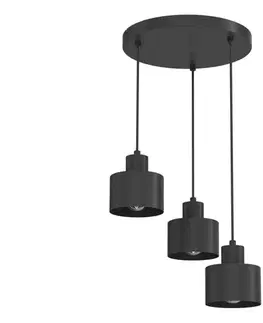 Svietidlá  Luster na lanku PARKLA 3xE27/15W/230V čierny 8778