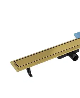 Sprchovacie kúty BESCO - Odtokový žľab VIRGO DUO GOLD - Rozmer A - 70 cm ZLOL70VG