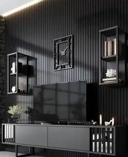 Obývacie steny TV skrinka / Obývacia stena Chrome Line - Anthracite, Black
