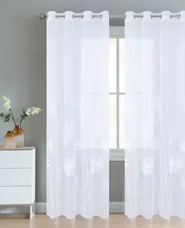 Záclony do obývačky Záclona na priechodkách ANIELA E2501 140x250 biela