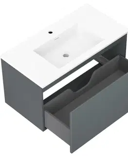 Kúpeľňový nábytok MEXEN/S - Orio kúpeľňová skrinka 90 cm s umývadlom Otis, 1 šuplík, grafit mat/biela mat 91A10-09047-1-BF66-W18M01