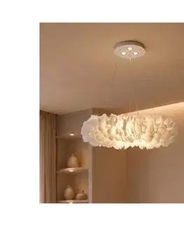 Svietidlá BRILAGI - LED luster na lanku FEATHER 3xE27/40W/230V + 3xLED/3W pr. 50 cm biela BRI939