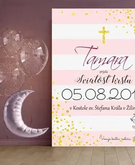 Tabuľky s venovaním (darčeky) Darček na krstiny - Darček ku krstu pre dievčatko - tabuľka na stenu