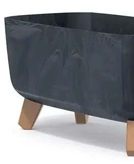 Kvetináče a truhlíky NABBI DGCL400E plastový kvetináč na nožičkách 39 cm antracit