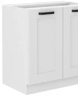 Kuchynské skrinky stojace Kuchynská skrinka LUNA biely mat/biely 80d 2f bb