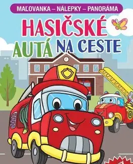 Nalepovačky, vystrihovačky, skladačky Hasičské autá na ceste