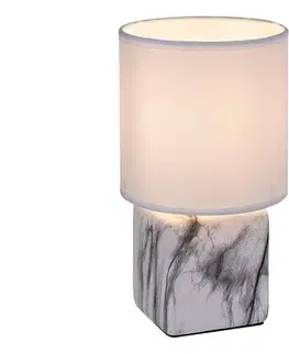 Lampy Rabalux 74069 - Stolná lampa NALISA 1xE14/40W/230V biela/mramorový dekor 74069