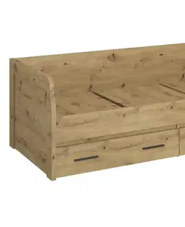 Postele KONDELA Airon 2S 90 jednolôžková posteľ s úložným priestorom dub artisan