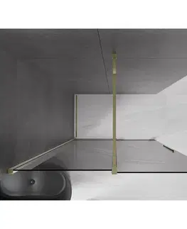 Sprchové dvere MEXEN/S - Velar Sprchová zástena posuvná Walk-in 160 x 200, grafit 8 mm, zlato 871-160-000-43-50