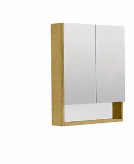 Kúpeľňový nábytok Zrkadlová skrinka SAT Cubeway 60x14x72 cm lamino dub hickory GALCU60DH GALCU60DH