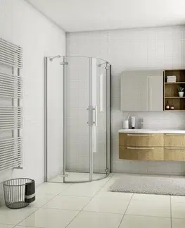 Sprchovacie kúty H K - Štvrťkruhový sprchovací kút MELODY S2 80x80 s dvojkrídlovými dverami, chróm, vrátane sprchovej vaničky z liateho mramoru MELODYS280/THOR-80Q
